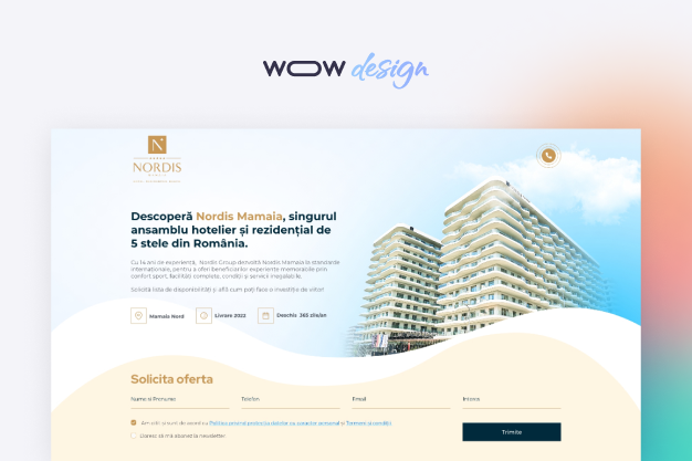 presentation website design for developers of residential complexes